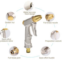 Pistola De Rociador De Jardín Metálica De Alta Presión Para Riego De Jardín Y Limpieza De Vehículos Con Control De Flujo Variable Y Patrón De Roce Suave - details 3