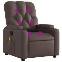 vidaXL Sillón de masaje reclinable cuero sintético Negro, Crema, Marrón Sillon Dormitorio Sillon Comodos Silla Relax Sillón Sofá - details 1