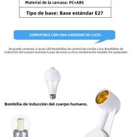 VzzUoo Adaptador Divisor De Bombilla LED E27 a 3-E27 Soporte Para Lámpara Para Estudio Fotográfico 3 En 1 Material PC+ABS - details 4