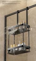 Caddy De Ducha Sin Perforar Organizador De Almacenamiento Para Puerta De Baño Estante De Toalla Para Espacio De Bañarse Conveniente Moderno Y Sencillo - details 9