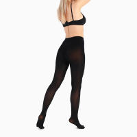 Pantimedias Negras 80D Para Mujer Cintura Alta Talla Grande Leggings Elásticos Basicos De Nylon Y Poliéster Lencería Para Mujer - details 2