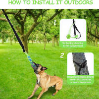 Juguete Interactivo Para Perros Juego De Tirar Y Retener Bola Colgante Con Correa De Malla Para Limpieza De Dientes Y Divertido Para Interior Y Exterior - details 2