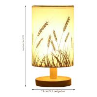 Lámpara De Mesa De Madera USB Para Dormitorio Luz Nocturna Con Sombrilla De Cilindro Decoración De Hogar Y Hotel Fuente De Energía Recargable - details 9