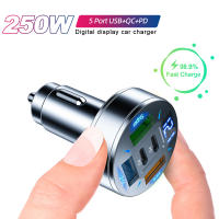 Cargador De Coche 5 En 1 Adaptador Rápido Con 3 Puertos USB + 2 PD QC3.0 Monitor De Voltaje C Type Para iPhone Samsung - details 20