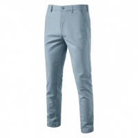 Otoño nuevos pantalones casuales de algodón y lino para hombres pantalones transpirables rectos juveniles de color sólido versátiles para hombres - details 10