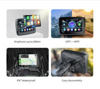 EKIY Pantalla De Navegación Portátil Para Moto 5 Pulgadas Con Android Auto Y Carplay Sin Cable Monitor Impermeable Para Moto Car Play - details 1
