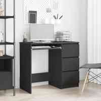 vidaXL Escritorio de madera contrachapada 90x45x76 cm en color Blanco/Blanco brillante/Gris hormigón y más | estructura resistente ideal para salón dormitorio o estudio - details 6