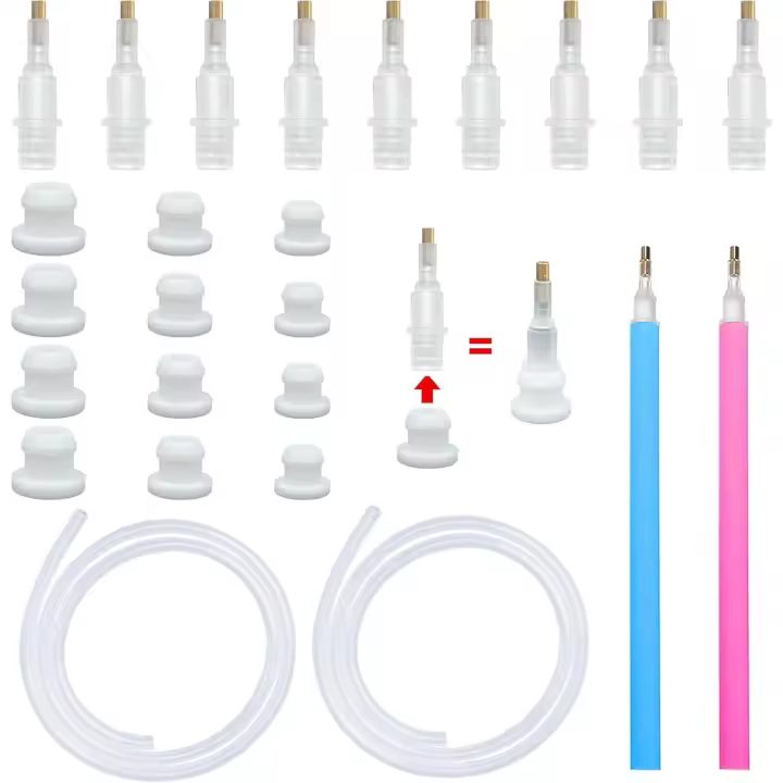 Bolígrafos eléctricos para pintar con diamantes: bolígrafos de vacío con bandeja de almacenamiento, sin necesidad de cera. Pintor electrónico para pintar con diamantes: kit de herramientas para recoger arte DIY más rápido y diseño ergonómico (rosa). - 1