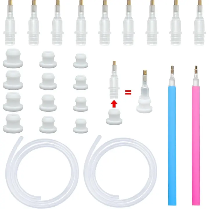Bolígrafos eléctricos para pintar con diamantes: bolígrafos de vacío con bandeja de almacenamiento, sin necesidad de cera. Pintor electrónico para pintar con diamantes: kit de herramientas para recoger arte DIY más rápido y diseño ergonómico (rosa). - 1
