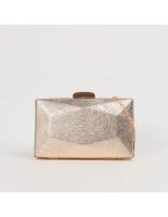 Bolso de mano clutch bodas eventos en polipiel con textura y color metalizado - details 2