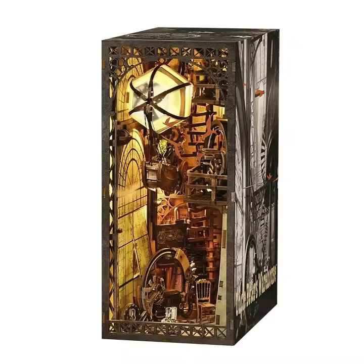 DAM. El almacén del Tio Pete. Book Nook de madera, diseño 3D realista con gran detalle, cubierta y luces led. 11x18x23cm. - 1