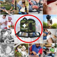 Botiquín de Primeros Auxilios, Survival Botiquín de Emergencia Compacto con Cinturón de Primeros Auxilios Edc Bolsa Pequeña para Casa Oficina Camping Senderismo Rescate - details 0