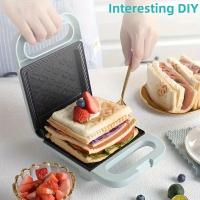 Sandwichera y tostadora portátil de alta potencia con revestimiento antiadherente, fácil de limpiar, calentamiento rápido, máquina para desayunar, diseño compacto, placa antiadherente, ideal para queso a la parrilla, filetes, etc. - details 4