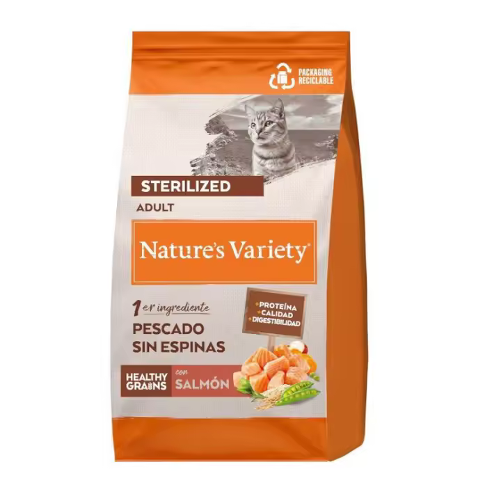 Nature's Variety Healthy Grains Adult Sterilised con Salmón Pienso para Gatos - 1
