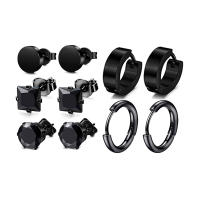Pendientes de Acero Inoxidable con Zirconia Redonda 10 Pares para Hombres, 10 Pares para Mujeres, Joyería de Pendientes de Hiperbola Personalizada - details 2