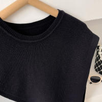 Chal Triangular Asimétrico Para Mujer Primavera Verano Moda Versátil Acompaña Trajes Suéter De Lana Corto Capa Con Abertura Casual - details 14