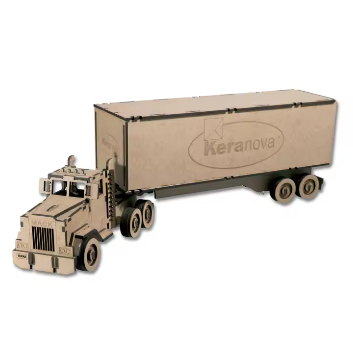 Kit de construcción de madera "Camión tráiler " marca Keranova - 1