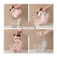 Toalla De Cocina Absorbente De Gato Lindo Paño De Limpieza Suave De Velours Coral Toalla De Mano Colgante Para Cocina - details 5