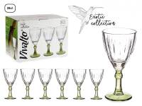 MAXHOME-Juego 6 Copas Vino Fantasía Cristal 275 Ml,Color Azul,Salmon,Verde. - details 1