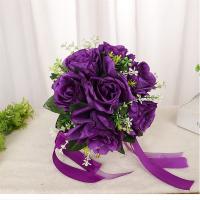 Bouquet De Novia Artificial De Rosa Silken En Blanco Y Champán Para Damas De Honor Y Fiesta De Boda Decoración De Hogar - details 14
