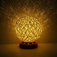 Lámpara De Lectura LED Para Mesa Rattan Bola Luz USB Recargable Moderna Para Dormitorio Y Sala De Estar Iluminación Decorativa Para El Hogar - details 2