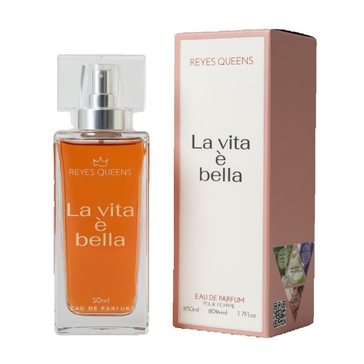 Perfume femenino La vita è bella Eau de Parfum 50ml de Reyes Queens, fragancia elegante y envolvente ideal para el día a día o momentos especiales. 🚚 Envíos a España 24/48 horas.