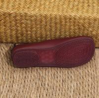 Women's comfortable round toe soft bottom flat shoes, buckle decoration, solid color, casual and breathable, easy to put on and take off, slip-on design - details 4