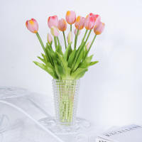 Decoración De Flores Artificiales De Silicona En Forma De Tulipán Para Bodas Y Salones Real Touch Adornos Florales Para El Hogar - details 0
