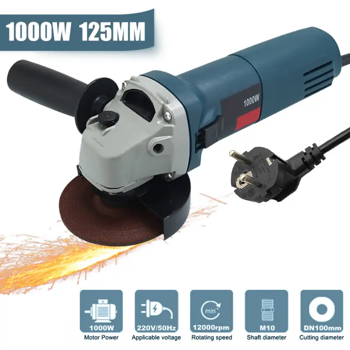 1000W 125mm Electric Angle Grinder Grinding Machine 6 Speeds Electric Cutting Machine DIY Woodworking Polishing Power Tool 220V - 1
