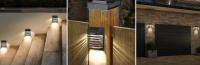 SOMY Lámpara solar, luces solares para cubierta de valla – Luces de pared LED inalámbricas con energía solar IP54, impermeable, modo de respiración/constante, luces solares automáticas para lámpara solar de patio - details 0