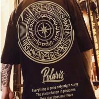 Camiseta De Estilo Coreano Para Hombres Con Estampado De Formación De Estrella De Ocho Puntos Talla 8XL Ajuste Largo Versátil Para Parejas Ropa Casual De Primavera Otoño Invierno - details 1