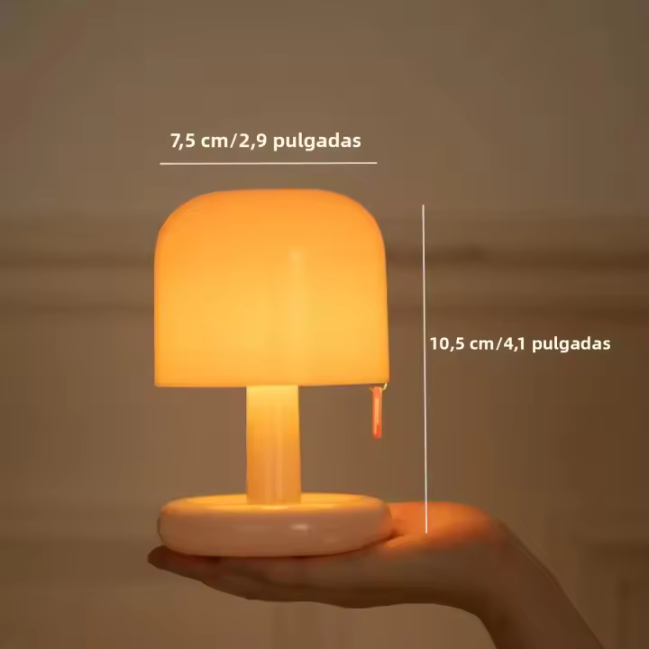 Lámpara De Mesa LED En Forma De Hongo Con Sensor Táctil Y Iluminación Rechargeable Luz De Ambiente Para Decoración Nórdica Luz De Noche Para Dormitorio Estilo Moderno - 1
