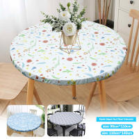 Mantel De Vinilo Ajustable Con Borde Elástico Y Espalda De Terciopelo Para Uso Indoor Y Outdoor Mantel Redondo De Vinilo Impermeable Y Resistente Al Aceite - details 0