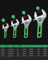 Llave De Mano Ajustable LAOA Multifuncional Ligera Con Gran Abertura Y Manija Corta Para Reparaciones Domésticas Y Herramientas De Jardín - details 4