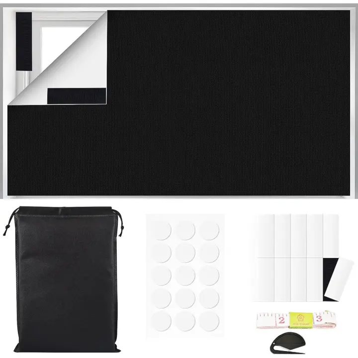 14 Piezas Cortinas Opacas Portátiles, Persianas Opacas Se Adhieren a la Ventana, No Requieren Perforación, Persianas Opacas con Cierres Autoadhesivos para Ventana, Guardería, Dormitorio y Viajes - 1