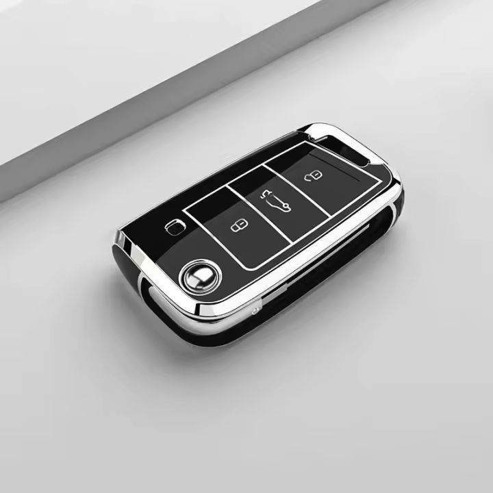 Funda Para Llave De Coche TPU Plegable Para VW Volkswagen Golf 7 MK7 Tiguan MK2 SEAT Ateca Leon FR Ibiza Skoda Octavia A7 - 1