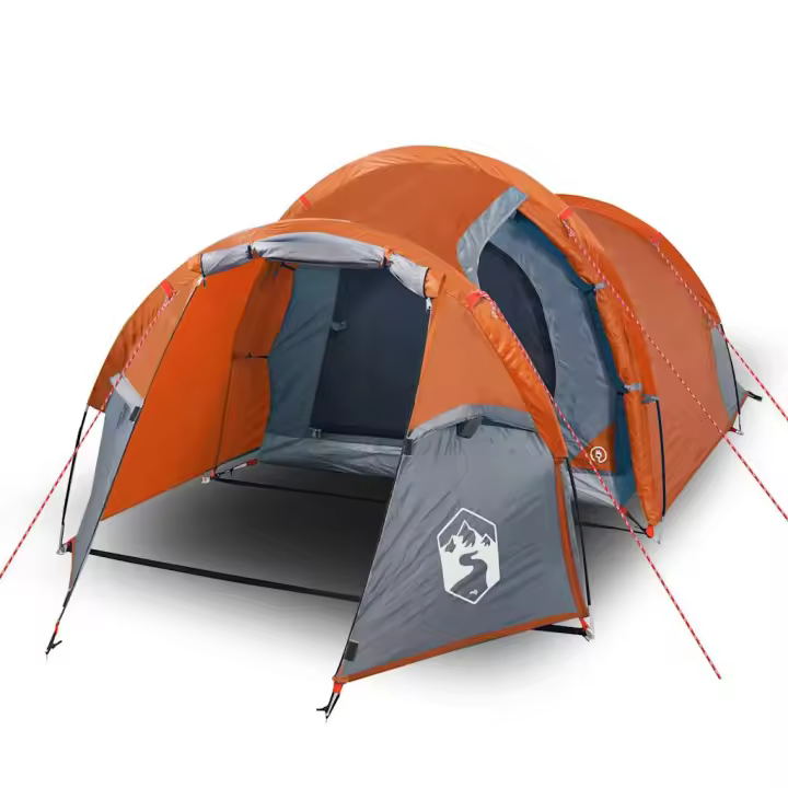 vidaXL Tienda de campaña con túnel para 3 personas impermeable naranja - 1