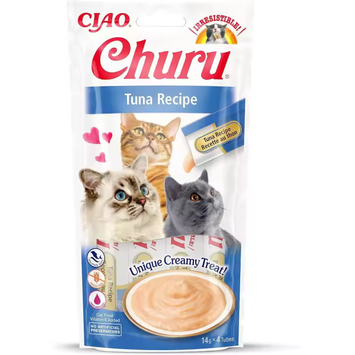 Pack de 3  Churu Snack Puré Receta De Atún Para Gatos 4X14gr - 1