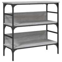 vidaXL Mesa consola madera de ingeniería 75x32x75 cm Negro, Roble Sonoma, Roble ahumado Mesa de sofá Mesa de Entrada para Salón Consola de Entrada Mueble Recibidor Mesita Mesa auxiliar Salon - details 1