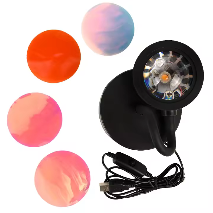 Lámpara De USB Proyector De Atardecer Luz De Ambiente Para Sala De Estar Y Dormitorio Decoración De Pared Luz Nocturna Para Fotografía - 1