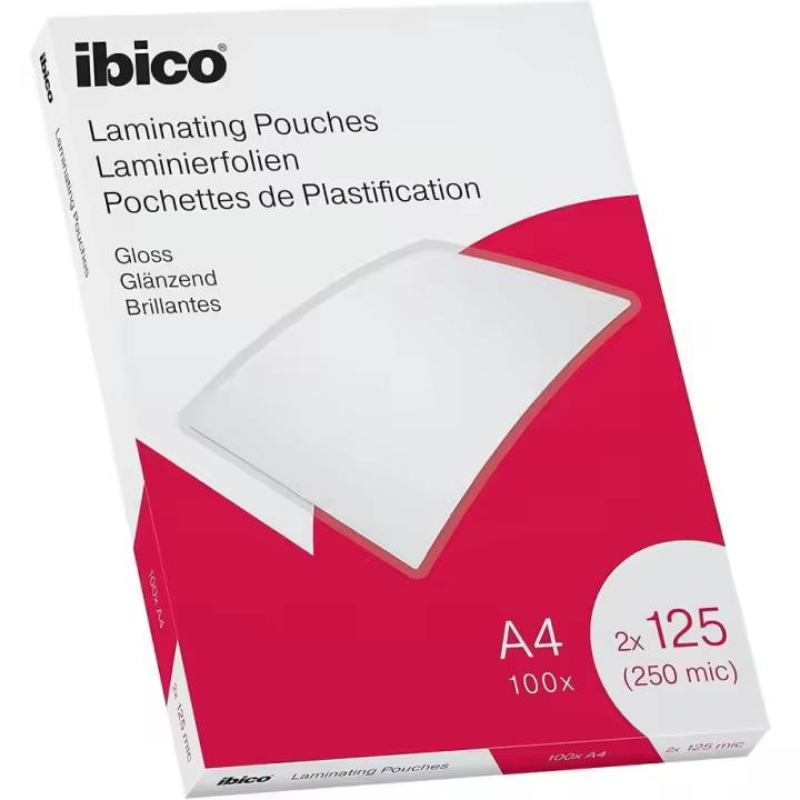 CAJA 100 FUNDAS PLASTIFICAR IBICO A4 125 MICRAS - 1