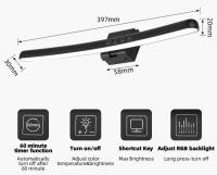 Lámpara De Escritorio RGB LED Para Pantalla De PC Luz De Lectura USB Control De Intensidad Sin Salto Soporte Para Colgar - details 3
