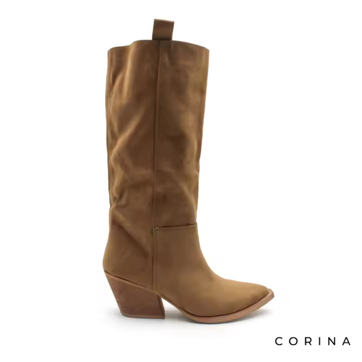 Corina Bota Campera Mujer Tacón Cubano - Elegante Diseño de Antelina - Cómodo y Versátil - 1