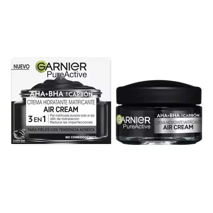 Garnier Pure Active Crema Hidratante Matificante con AHA+BHA+ Carbón para pieles con tendencia acneica - 1