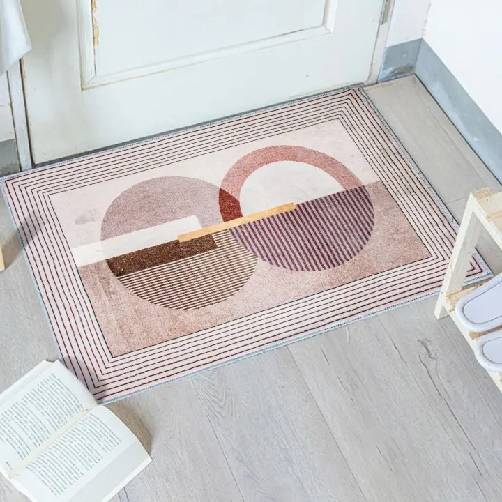 NQT Alfombra para Salón, Dormitorio, Cocina Pelo Corto Diseño Moderno 40x60 50x80cm - Alfombra Suave, Alta Resistencia, Lavable - Base Antideslizante - 1