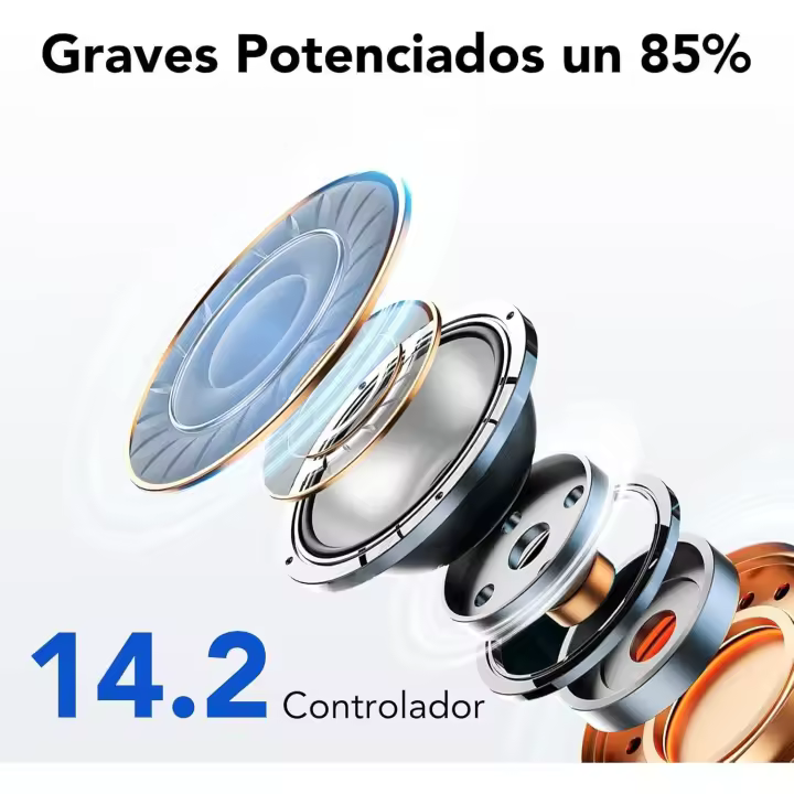 Auriculares Bluetooth, Auriculares Bluetooth 5,3, 4 Mic con Reducción de Ruido ENC, 50H con Graves, Cascos Inalambricos Bluetooth IP7 Impermeable, Carga rápida USB-C, Ajuste Cómodo - 1