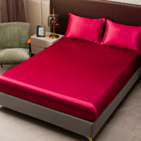 Juego De Sábanas De Satén De Color Sólido Incluye Fundas Para Almohadas Suaves Y Hypoallergénicas De Poliéster Lavar En Máquina Para El Hogar - details 1