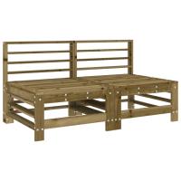 vidaXL Sofás centrales de jardín 2 uds madera maciza de pino Pino natural, Pino blanco, Pino gris Conjunto Terraza Muebles Jardín Exterior Juego de Muebles de jardín Mueble Jardín Exterior Muebles de Salon Exterior - details 5