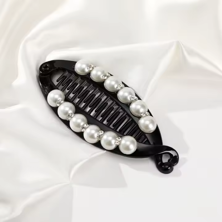 Pinza Para El Cabello De Mujer Con Perlas Y Cristales Molans Accesorio De Moda Para Decorar El Cabello Clip De Moda Para Niñas Y Mujeres - 1