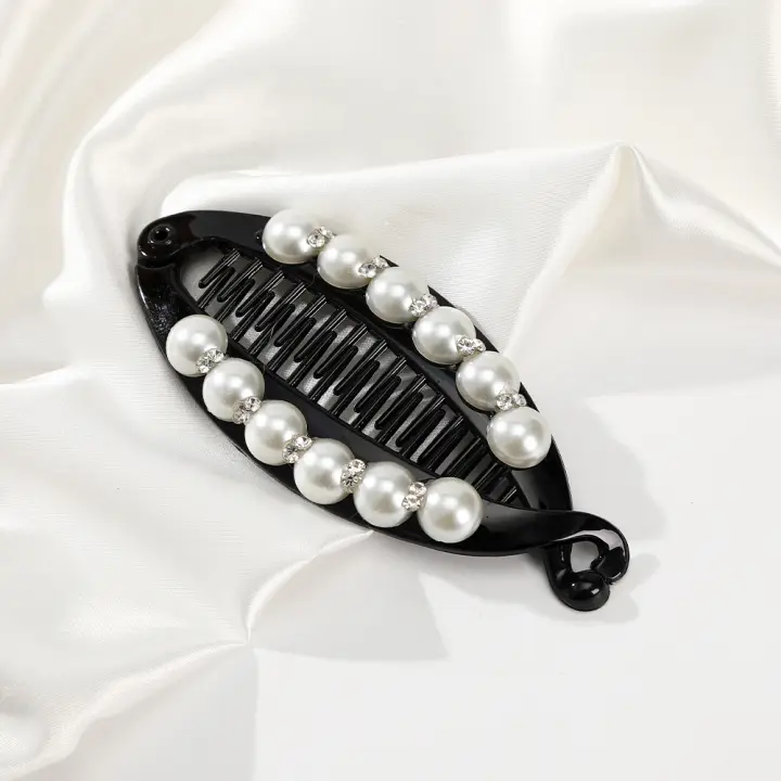 Pinza Para El Cabello De Mujer Con Perlas Y Cristales Molans Accesorio De Moda Para Decorar El Cabello Clip De Moda Para Niñas Y Mujeres - 1